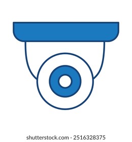 CCTV Blue bearbeitbare Strichsymbole. Cyber Security Technology, Phishing, Hacking, Cyber Crime, Security, Trojan, Device Protection, Privacy Vector Illustration.