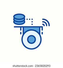 cctv blue icon, isolated icon in light background, perfect for website, blog, logo, graphic design, social media, UI, mobile app