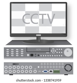 CCTV body control front-back and monitor gray display