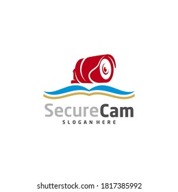 CCTV with Book Logo Design Vector Template, Concept Symbol, Icon