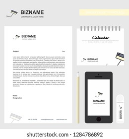 CCTV  Business Letterhead, Calendar 2019 and Mobile app design vector template