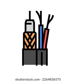 cctv cable wire color icon vector. cctv cable wire sign. isolated symbol illustration