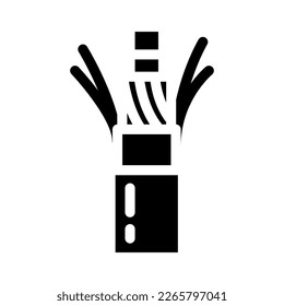 cctv cable wire glyph icon vector. cctv cable wire sign. isolated symbol illustration