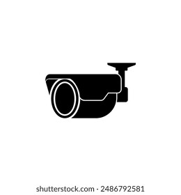 Cctv camera black isolated vector icon. security camera icons, video surveillance, cctv sign set