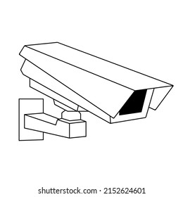 cctv Kamera schwarze Linie Design auf weißem Hintergrund. Videoaufzeichnung, -überwachung, -schutz