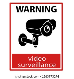CCTV Camera. Black Video surveillance sign.vector isolated