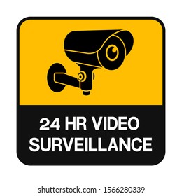 CCTV Camera. Black Video surveillance sign.vector isolated