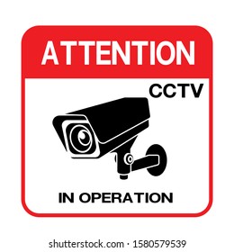 CCTV Camera. Black Video surveillance sign.vector isolated 