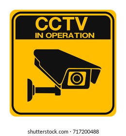 Surveillance Camera Warning Sign Vector Illustration Stock Vector ...