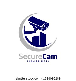 Cámara CCTV Con Plantilla De Vector De Diseño De Logotipo Ciudad, Concepto De Logotipo, Símbolo, Icono