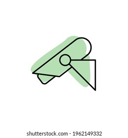 Cctv camera with color shadow vector icon in amusement set