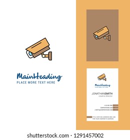 CCTV camera Creative Logo and business card. vertical Design Vector