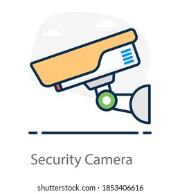 Cctv camera, electronic device for surveillance in flat style