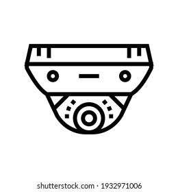 cctv camera with face id line icon vector. cctv camera with face id sign. isolated contour symbol black illustration