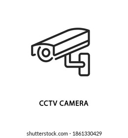 CCTV camera flat line icon. Vector illustration video control