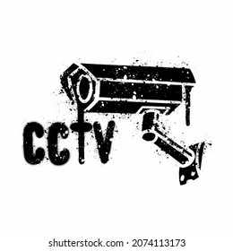 CCTV-Kamera im Graffiti-Stil mit Streifen
