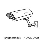 CCTV Camera, a hand drawn vector doodle illustration of a CCTV camera.