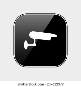CCTV camera Icon  black glossy button
