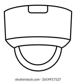CCTV Camera icon in black line style icon, style isolated on white background. Dome security surveillance closed circuit television art vector symbol illustration for apps and websites