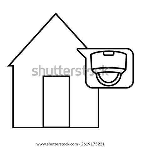 CCTV Camera icon in black line style icon, style isolated on white background. Dome security surveillance closed circuit television art vector symbol illustration for apps and websites 