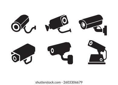 "CCTV Camera Icon Bundle: Secure Your Designs with Visual Security"