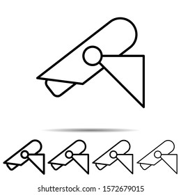 Cctv camera icon in different shapes. Simple thin line, outline vector of amusement icons for ui and ux, website or mobile application
