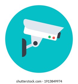 
Cctv camera icon in editable flat rounded style 