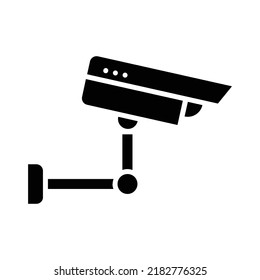 CCTV Camera icon, full black. Suitable for website, content design, poster, banner, or video editing needs