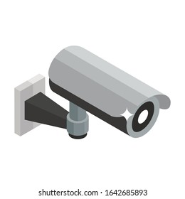 Cctv Camera Icon, Isometric Design Vector For Web Design Or Mobile App