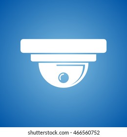 CCTV Camera Icon on blue color. 