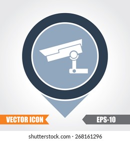CCTV Camera Icon On Map Pointer. Eps.-10.