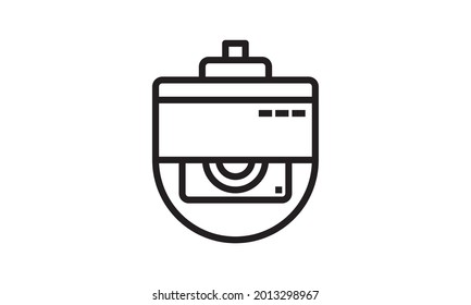 cctv camera icon. Outline home security camera vector icon for web design isolated on white background