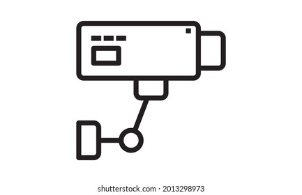 icono de la cámara cctv. Esbozar icono vectorial de cámara de seguridad doméstica para diseño web aislado en fondo blanco