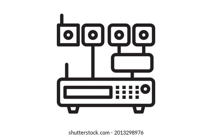 icono de la cámara cctv. Esbozar icono vectorial de cámara de seguridad doméstica para diseño web aislado en fondo blanco