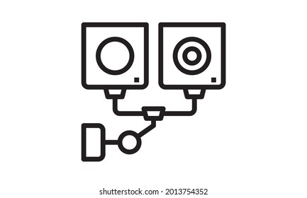 cctv camera icon. Outline home security camera vector icon for web design isolated on white background
