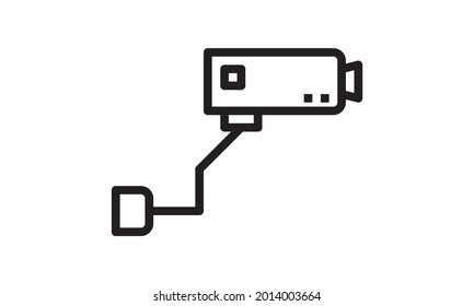cctv camera icon. Outline home security camera vector icon for web design isolated on white background