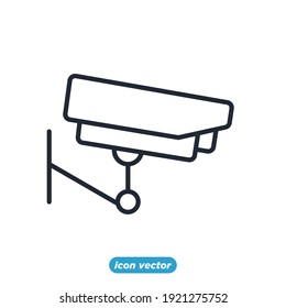 Icono de la cámara CCTV. Plantilla de símbolo de seguridad para ilustración vectorial de colección de diseño gráfico y web