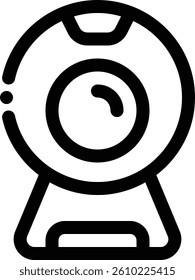 CCTV camera icon with simple and line style