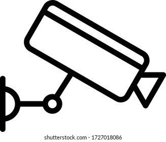 Plantilla de diseño vectorial de icono de cámara CCTV. Icono de Artline CCTV o cámara