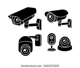 Vector de icono de cámara CCTV aislado en fondo blanco