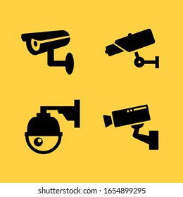 CCTV camera icon vector security video sign. cctv symbol silhouette safety system icon logo.