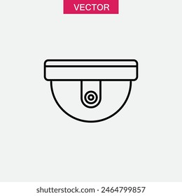cctv camera icon vector, Surveillance symbol flat linear illustration on white background..eps