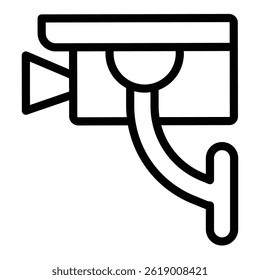 CCTV camera line icon, city museum concept. Vector graphics. Video surveillance device, recording sign on white background, style mobile or design
