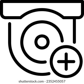 cctv camera line icon illustration vector