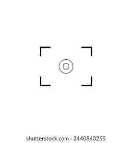 
CCTV camera line icon isolated on white background. security camera lens line art icon .focus button vector line icon.
