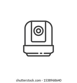 CCTV camera line icon. linear style sign for mobile concept and web design. Security camera outline vector icon. Symbol, logo illustration. Vector graphics
