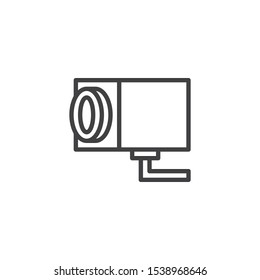 CCTV camera line icon. linear style sign for mobile concept and web design. Surveillance camera outline vector icon. Security symbol, logo illustration. Vector graphics