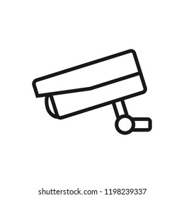 Cctv camera line icon, outline vector sign, linear style pictogram isolated on white. Video Surveillance Symbol, logo illustration. Editable stroke