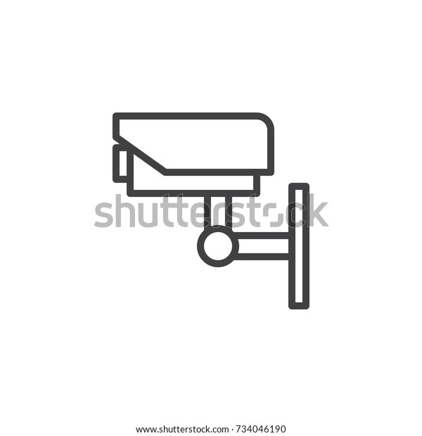 Cctv Camera Line Icon Outline Vector Stock Vector (Royalty Free) 734046190