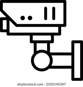 Icono De Línea De Cámara Cctv - Icono Único, Vector